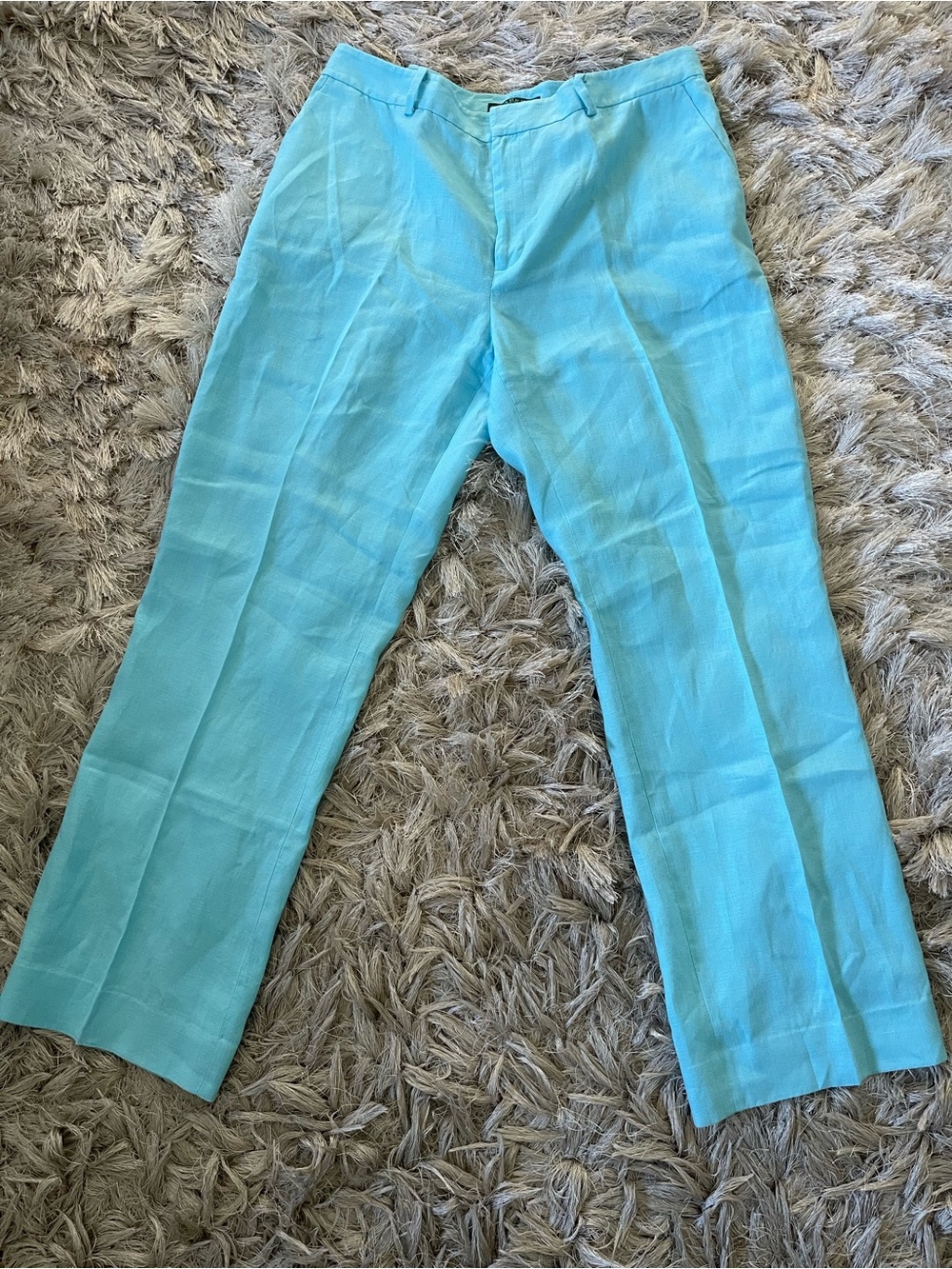 Lauren Ralph Lauren  Linen Light Aqua Dress Pants - Classic Straight Fit 12